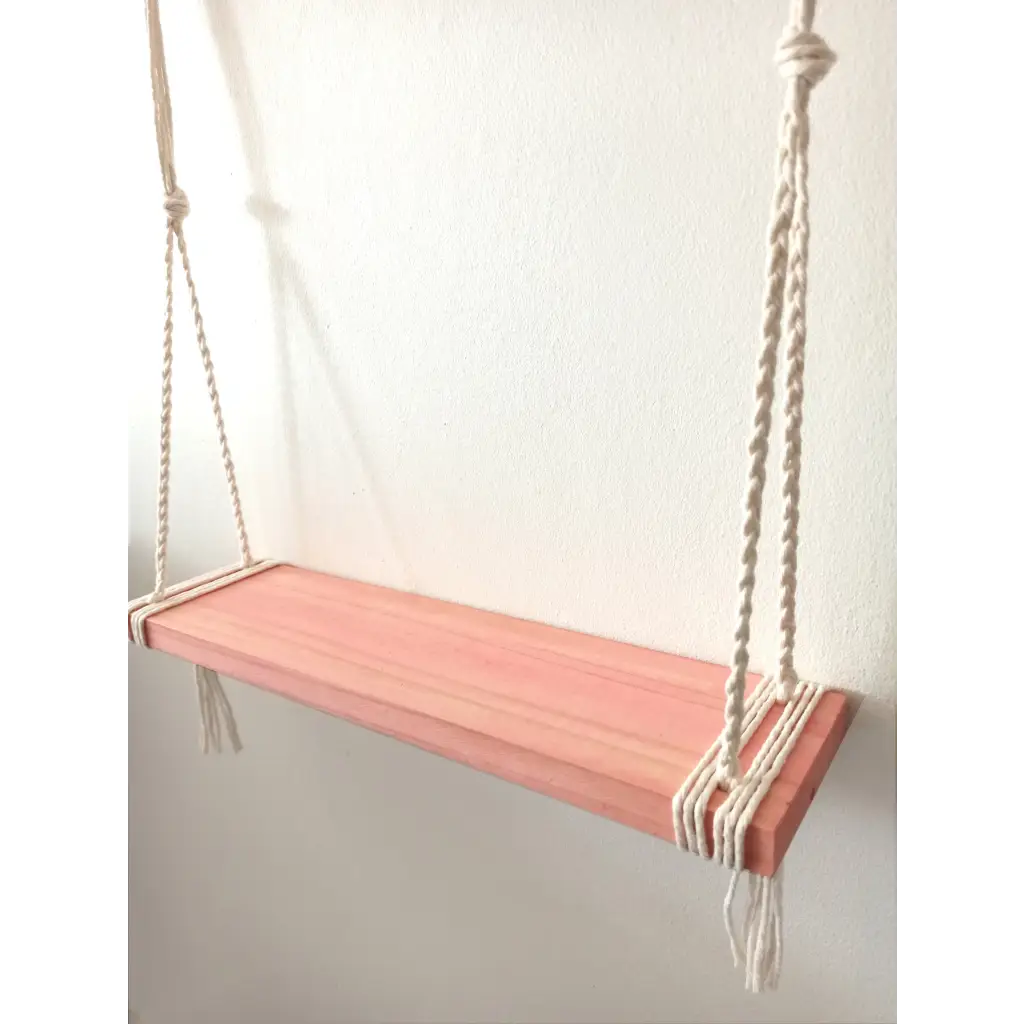 Etagère balançoire suspendue en bois & corde tressée - Holbox Spirit