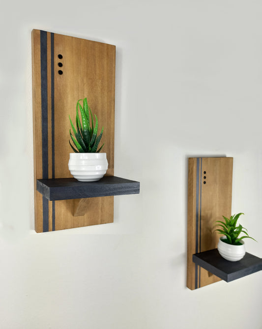 Wooden shelf, plant support, wall decoration